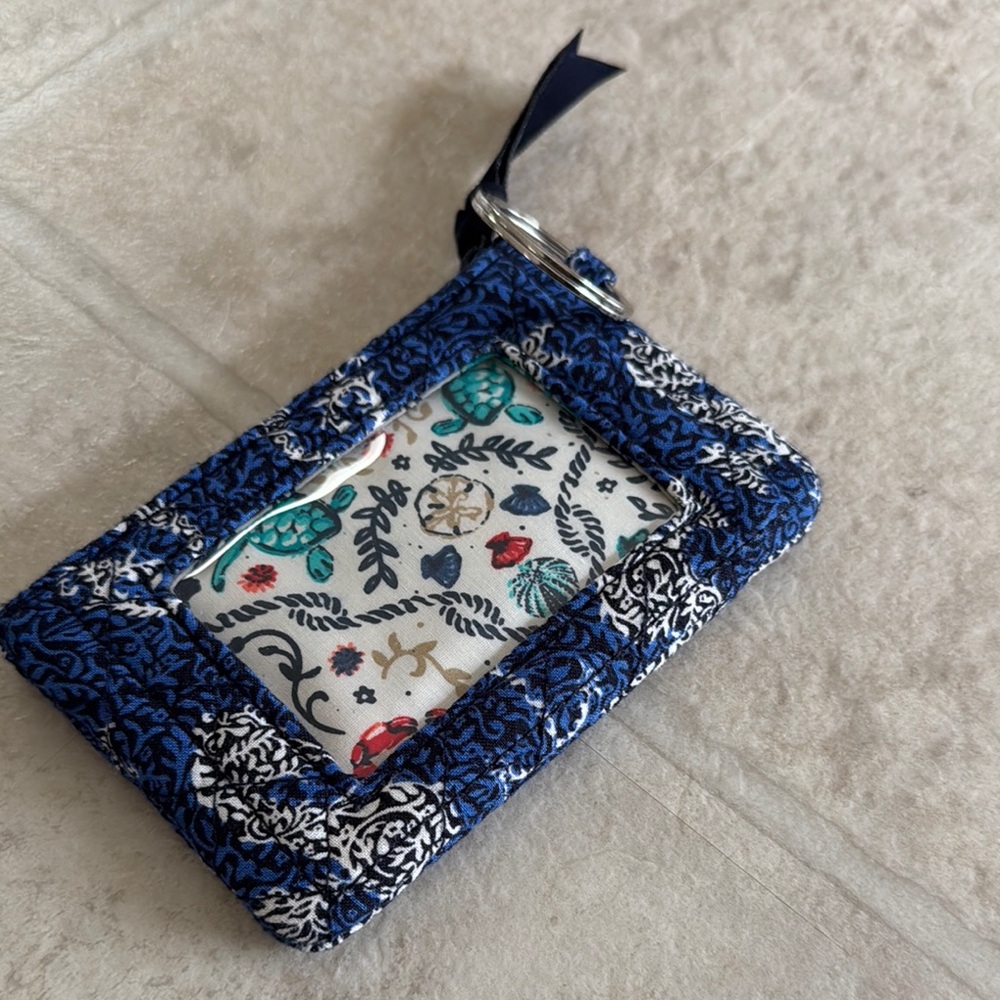 Floral Blue Card Holder